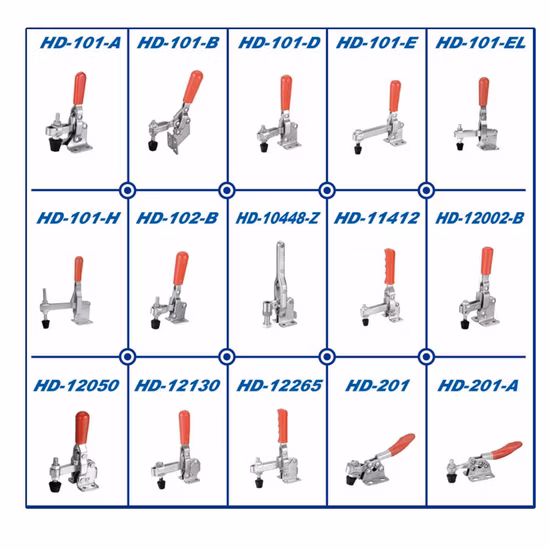 Huiding Hardware Manufacturer Quick Release Push Pull Latch Type Acero inoxidable Heavy Duty Toggle Ficture Abrazadera para máquina industrial de carpintería